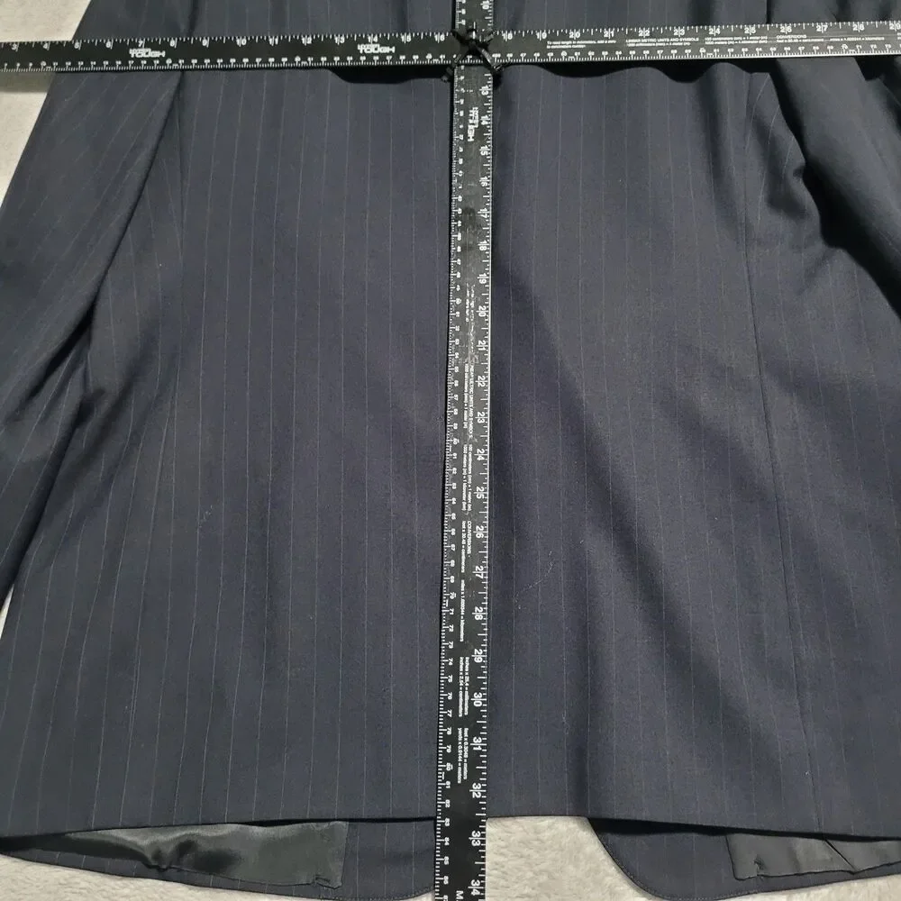 Brooks Brothers Suit Jacket Mens 44R Blue Pinstripe Wool 2 Button Brooksease USA - Picture 14 of 15